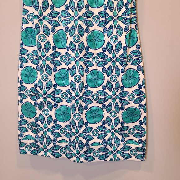 Vineyard Vines Dress Seashell Sand Dollar Shealth Womens 2 White Blue Sleeveless - Picture 3 of 9